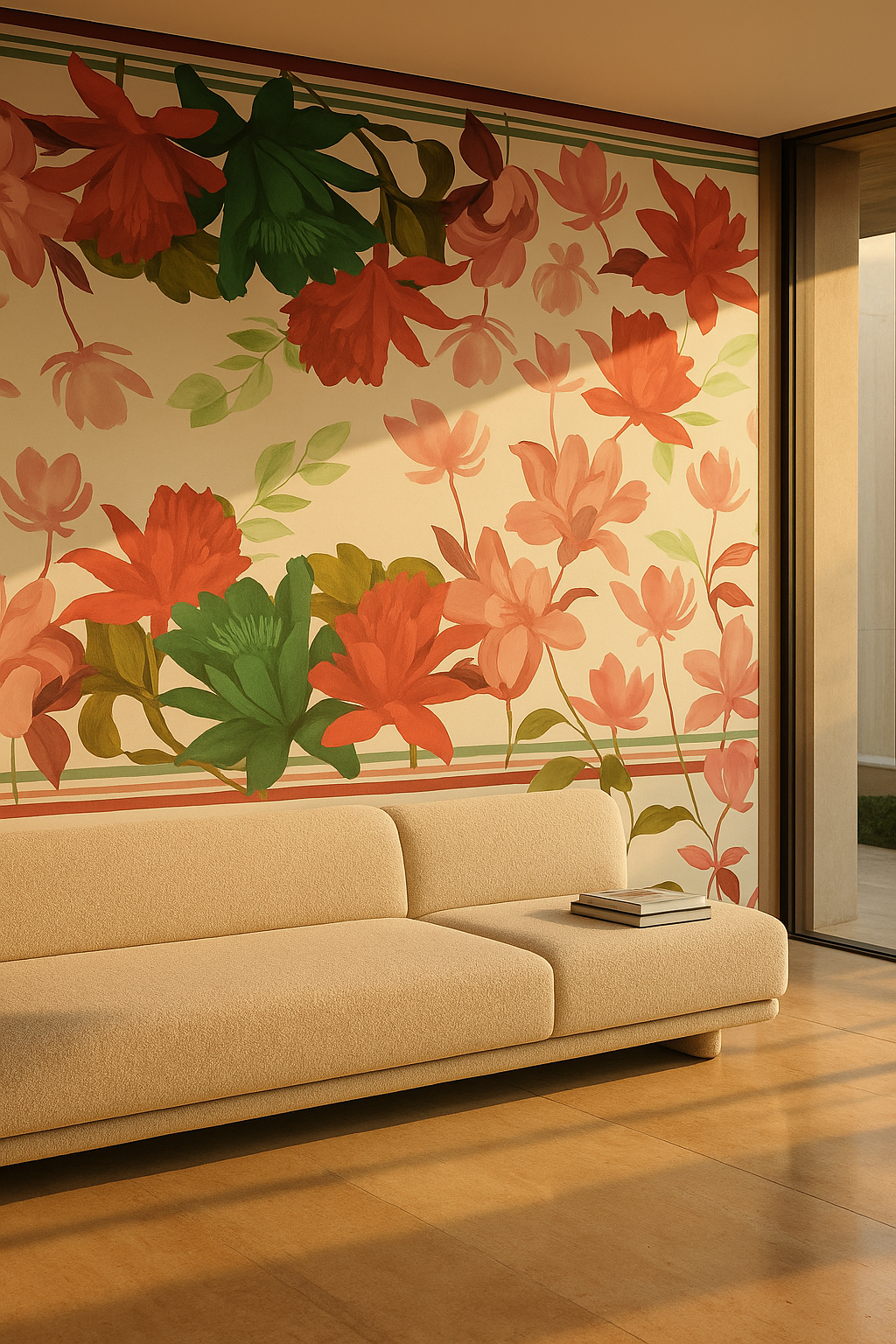 Estampa autoral MOTIF — Hibiscos vermelhos